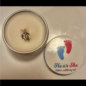 Gender Reveal Candle with Baby Feet Charm - It’s a GIRL